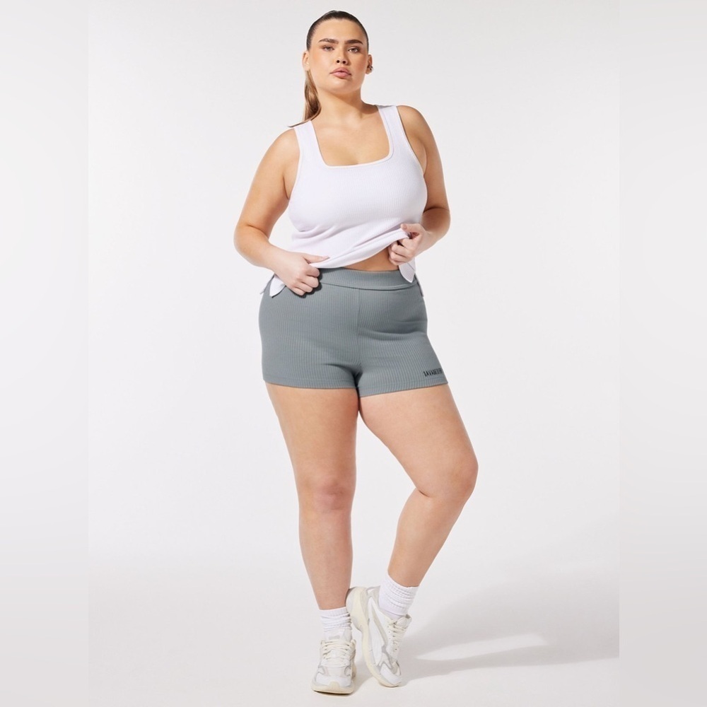 Savage x Fenty Essential Heavy Rib Square Neck Tank and Booty Shorts Set NWT - Picture 3 of 16